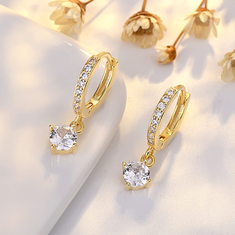 Zircon Wheat Tassel Golden Earrings For Girls/Women