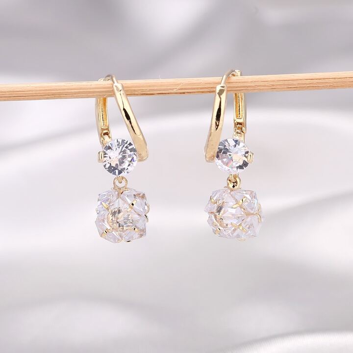 Zircon Wheat Tassel Golden Earrings For Girls/Women