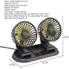 Universal Car Fan 12/24V – 12/24V Cooling Fan with 360 Degree Rotatable Electric Car Cooling Fan with 360 Degree Rotatable and Temperature Display Luckxing