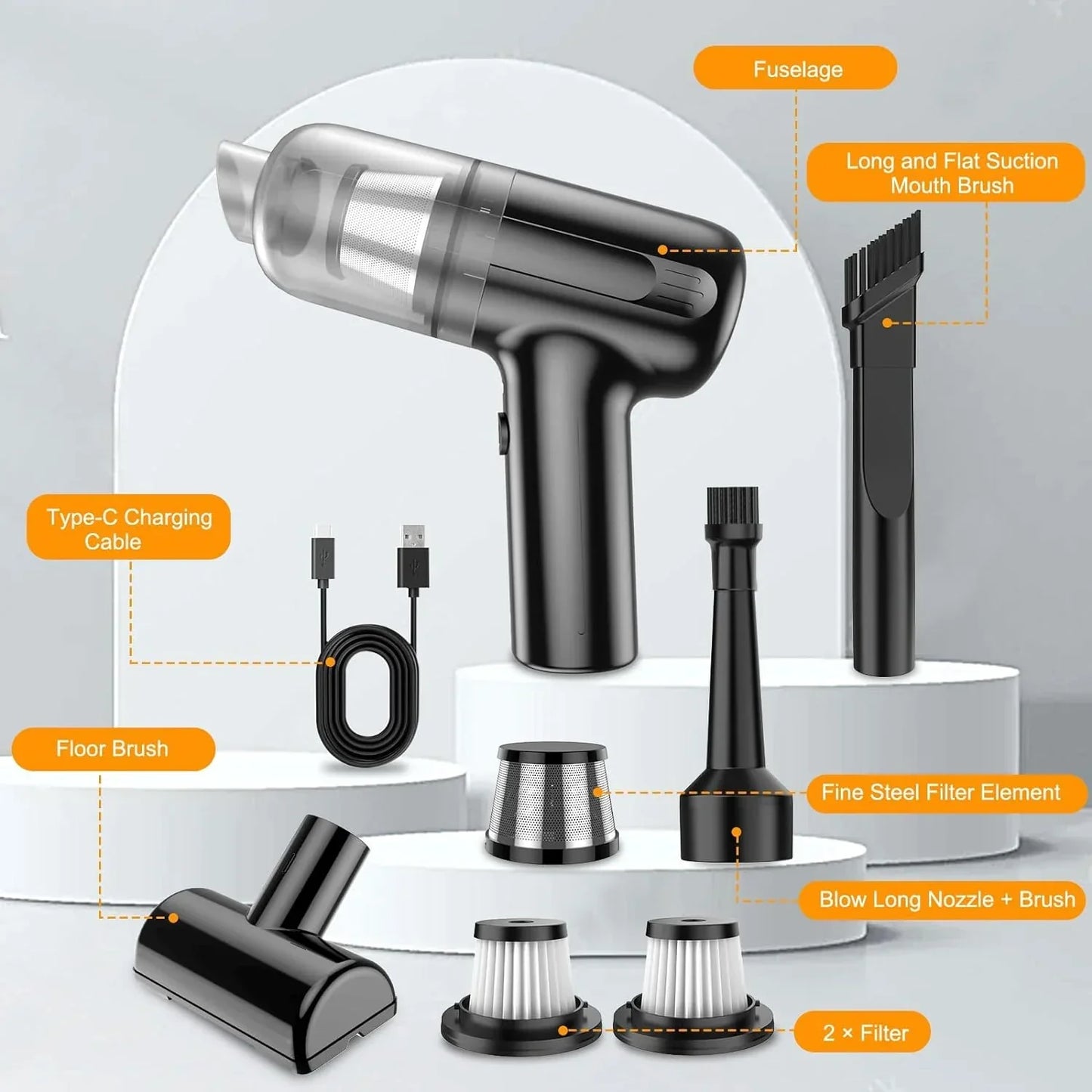 3 IN 1 MINI VACUUM CLEANER FOR CAR & HOME PORTABLE