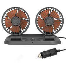 Universal Car Fan 12/24V – 12/24V Cooling Fan with 360 Degree Rotatable Electric Car Cooling Fan with 360 Degree Rotatable and Temperature Display Luckxing