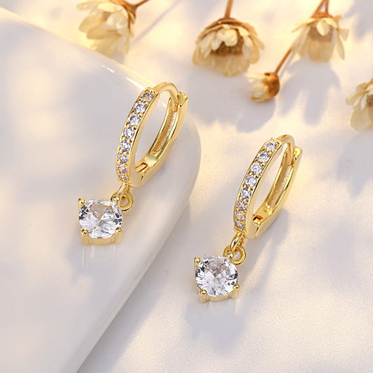 Zircon Wheat Tassel Golden Earrings For Girls/Women